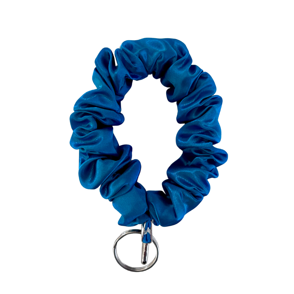 Sea Blue Scrunchie Wristlet Keychain