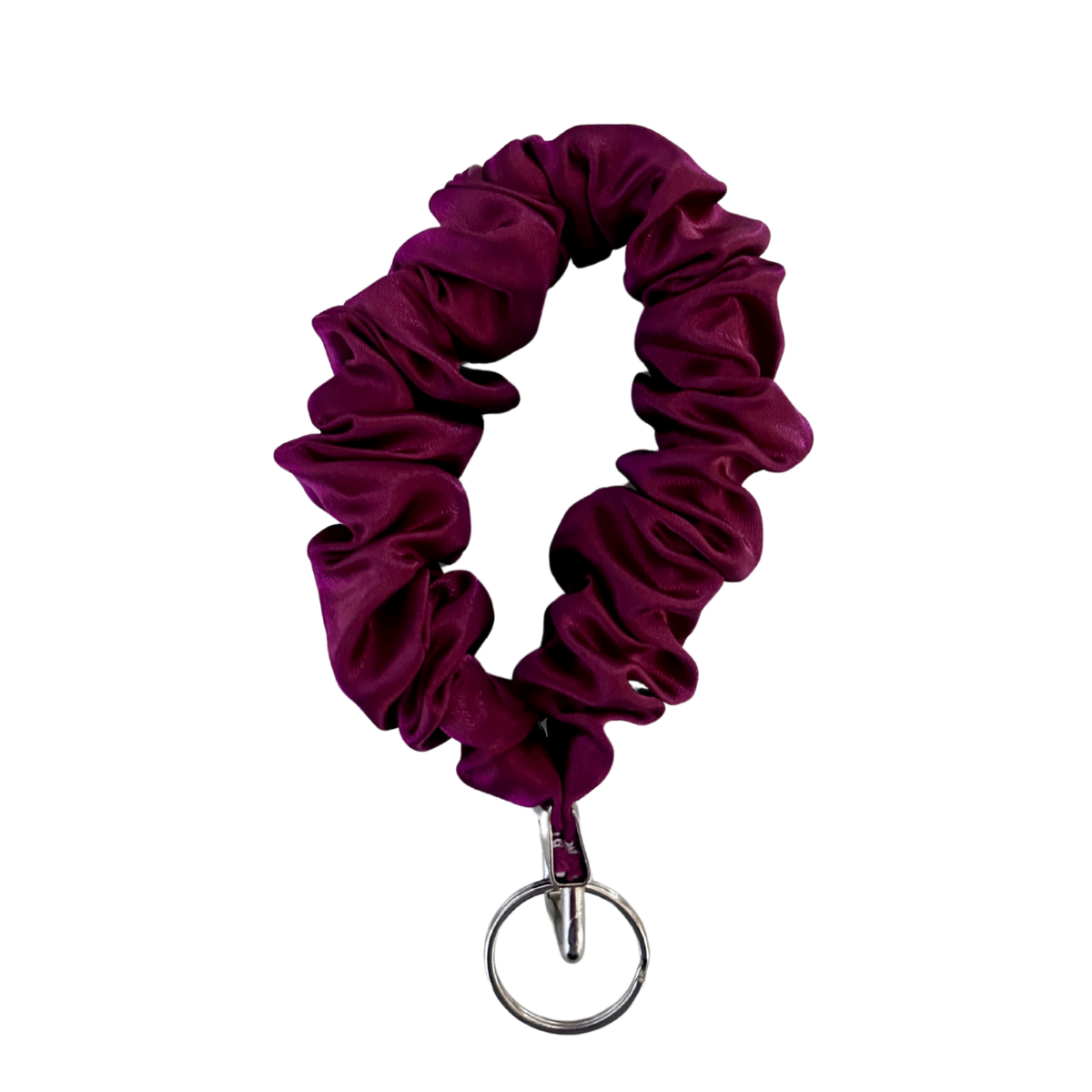 Magenta Scrunchie Wristlet Keychain