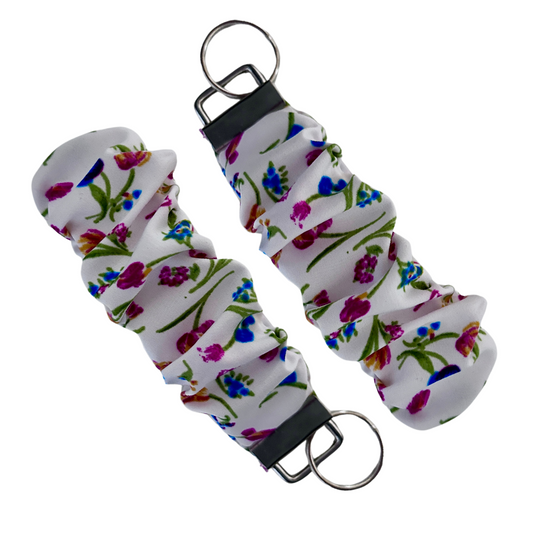 Floral Scrunchie Wristlet Keychain