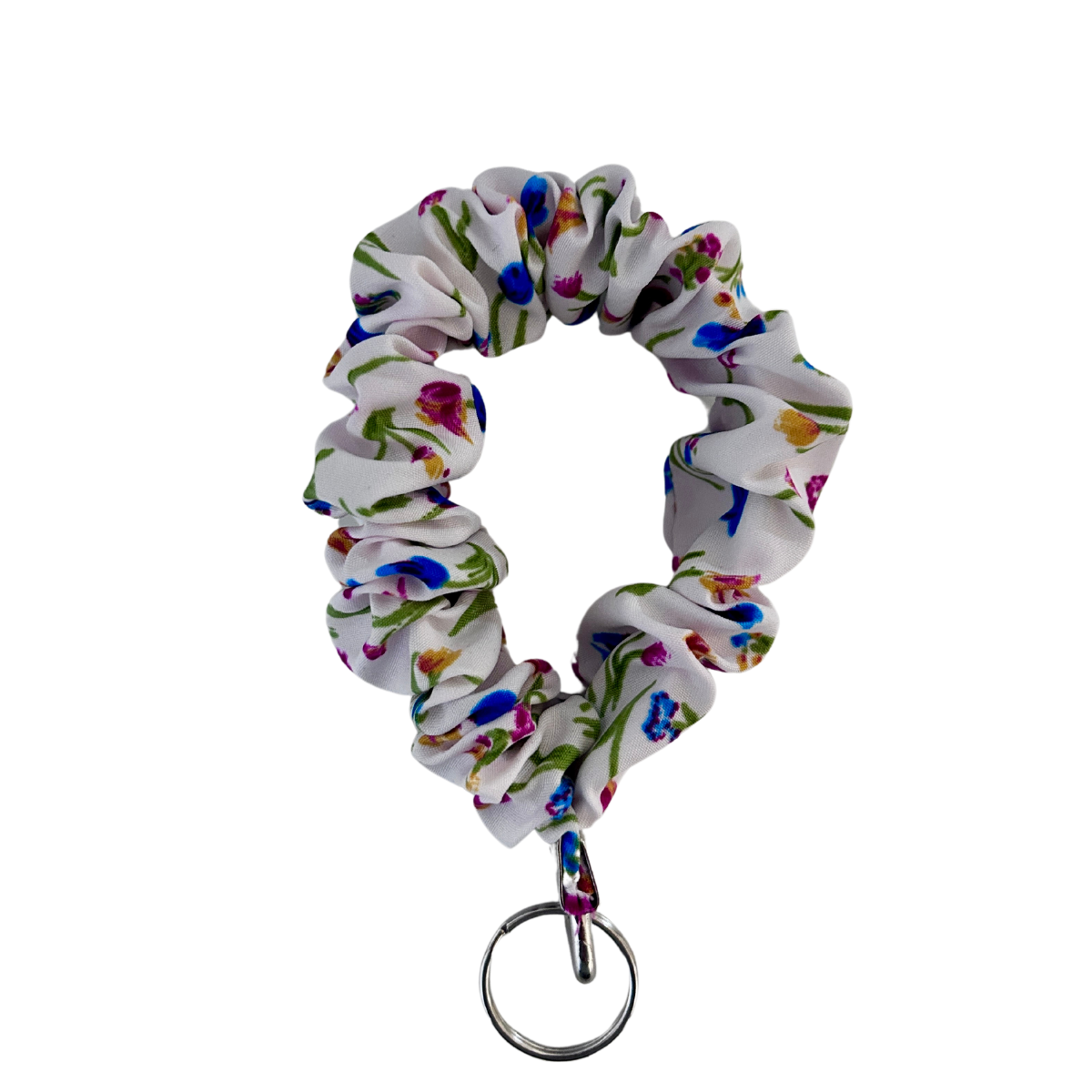 Floral Scrunchie Wristlet Keychain