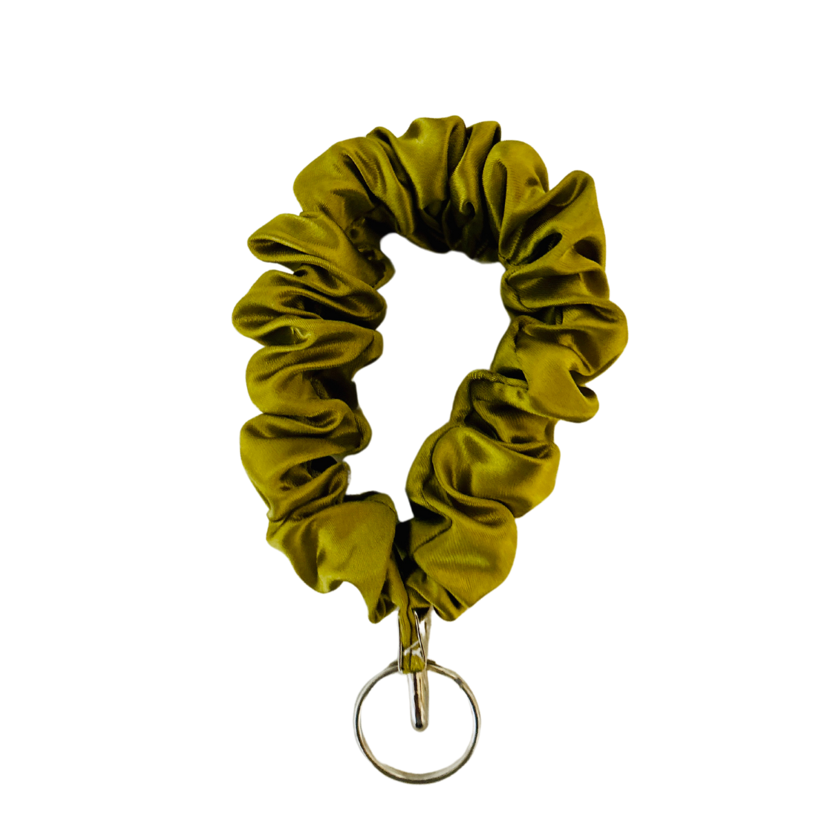 Olive Scrunchie Wristlet Keychain