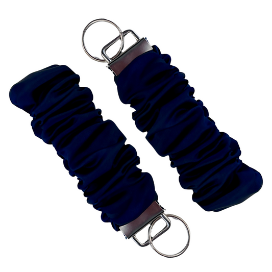 Navy Blue Scrunchie Wristlet Keychain