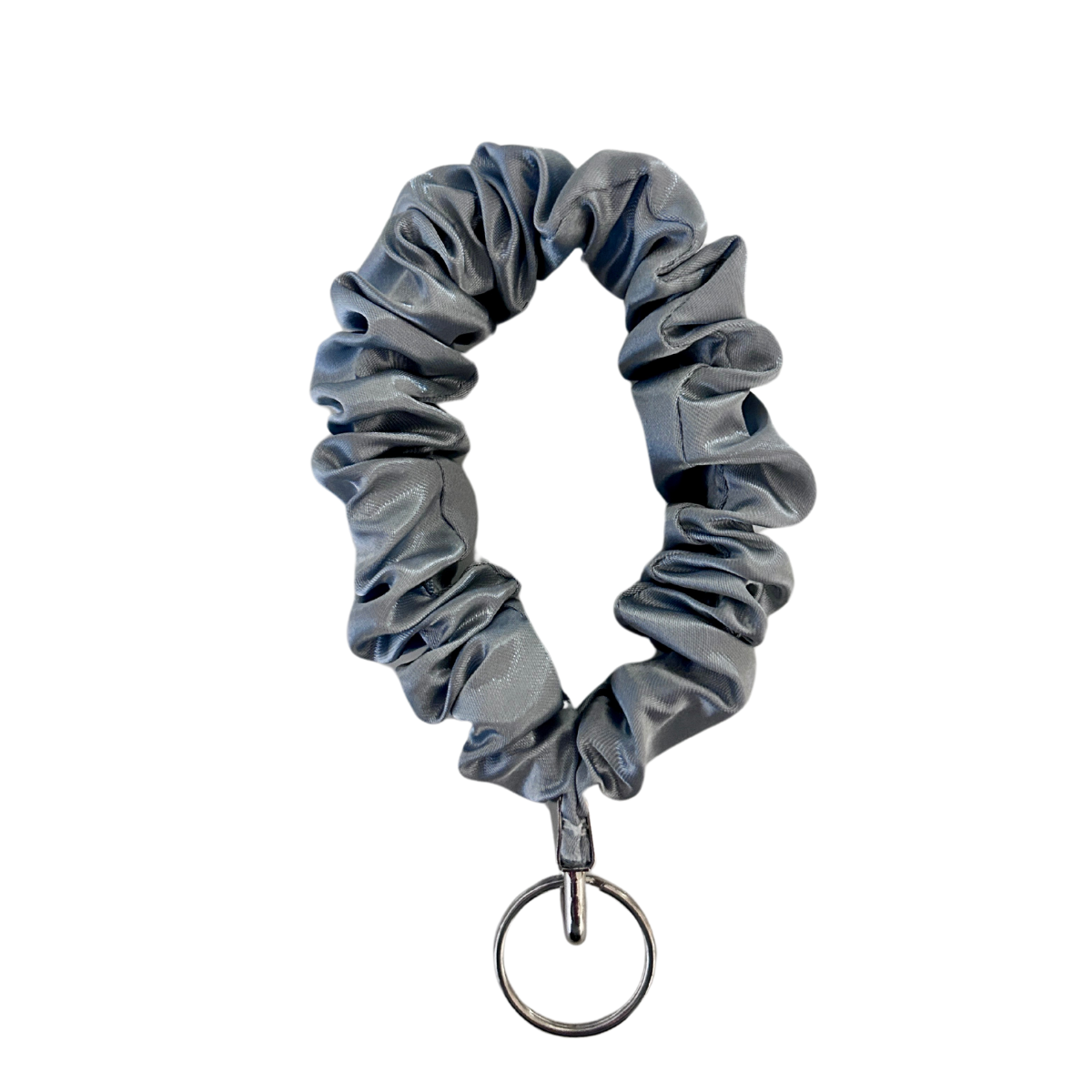 Silver Scrunchie Wristlet Keychain