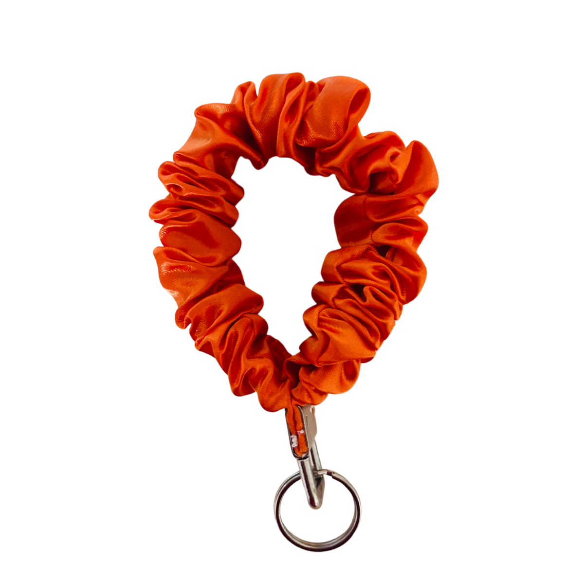 Orange Scrunchie Wristlet Keychain