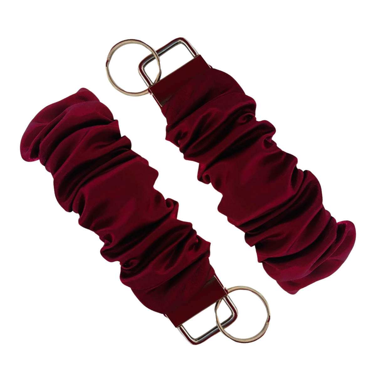 Burgundy Scrunchie Wristlet Keychain