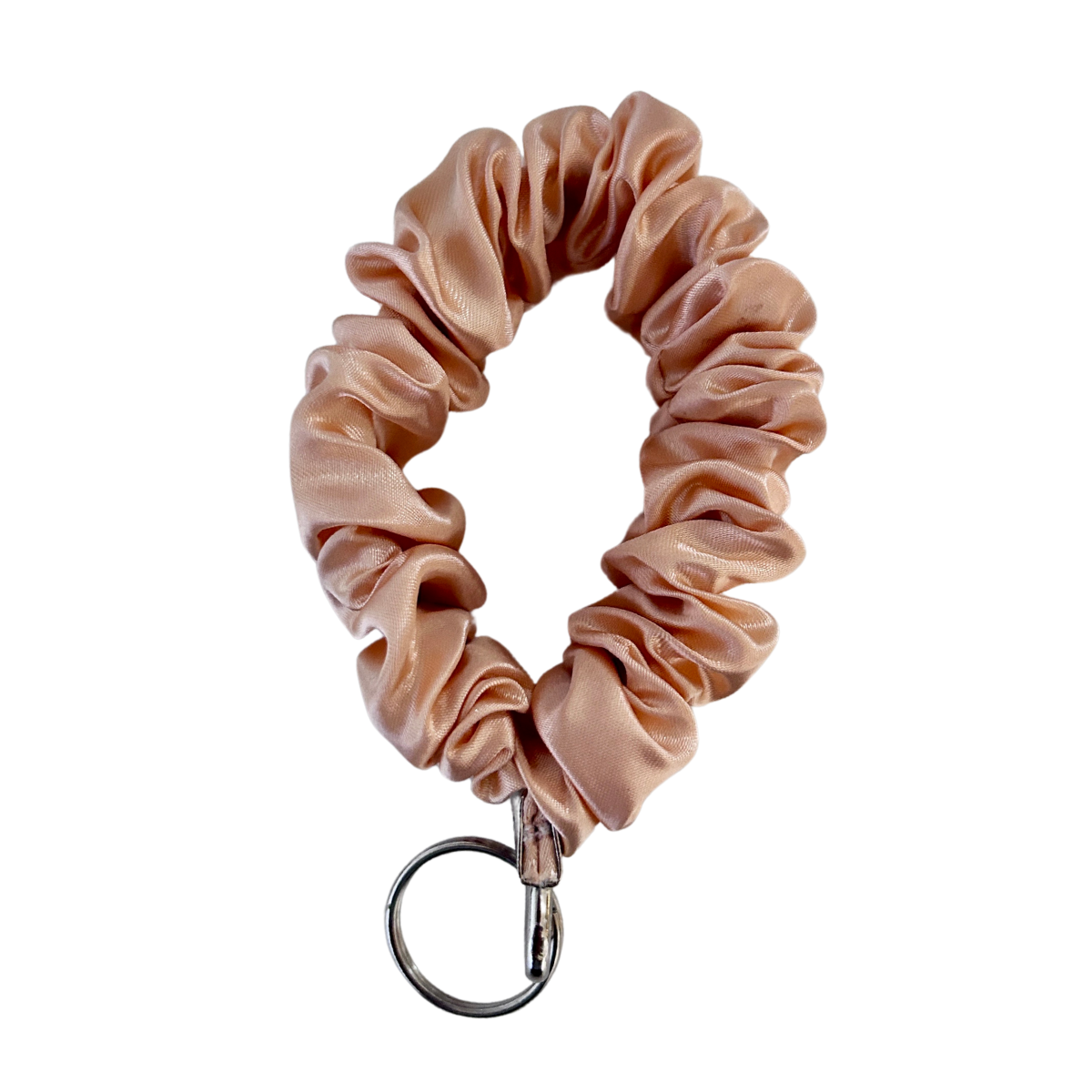 Peach Scrunchie Wristlet Keychain