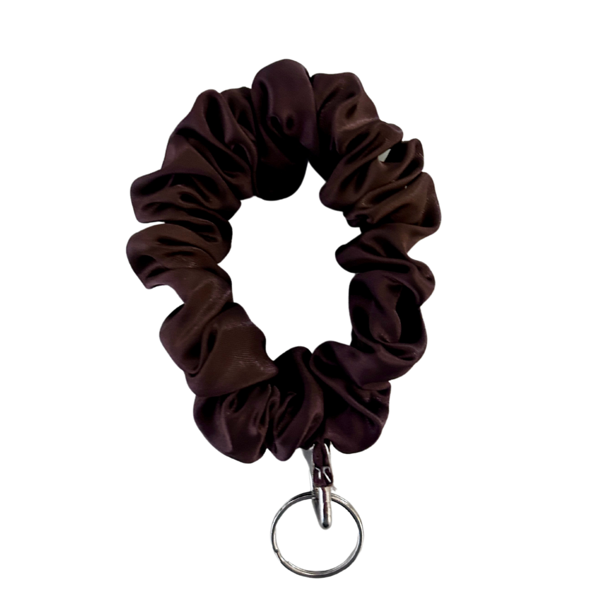 Brown Scrunchie Wristlet Keychain