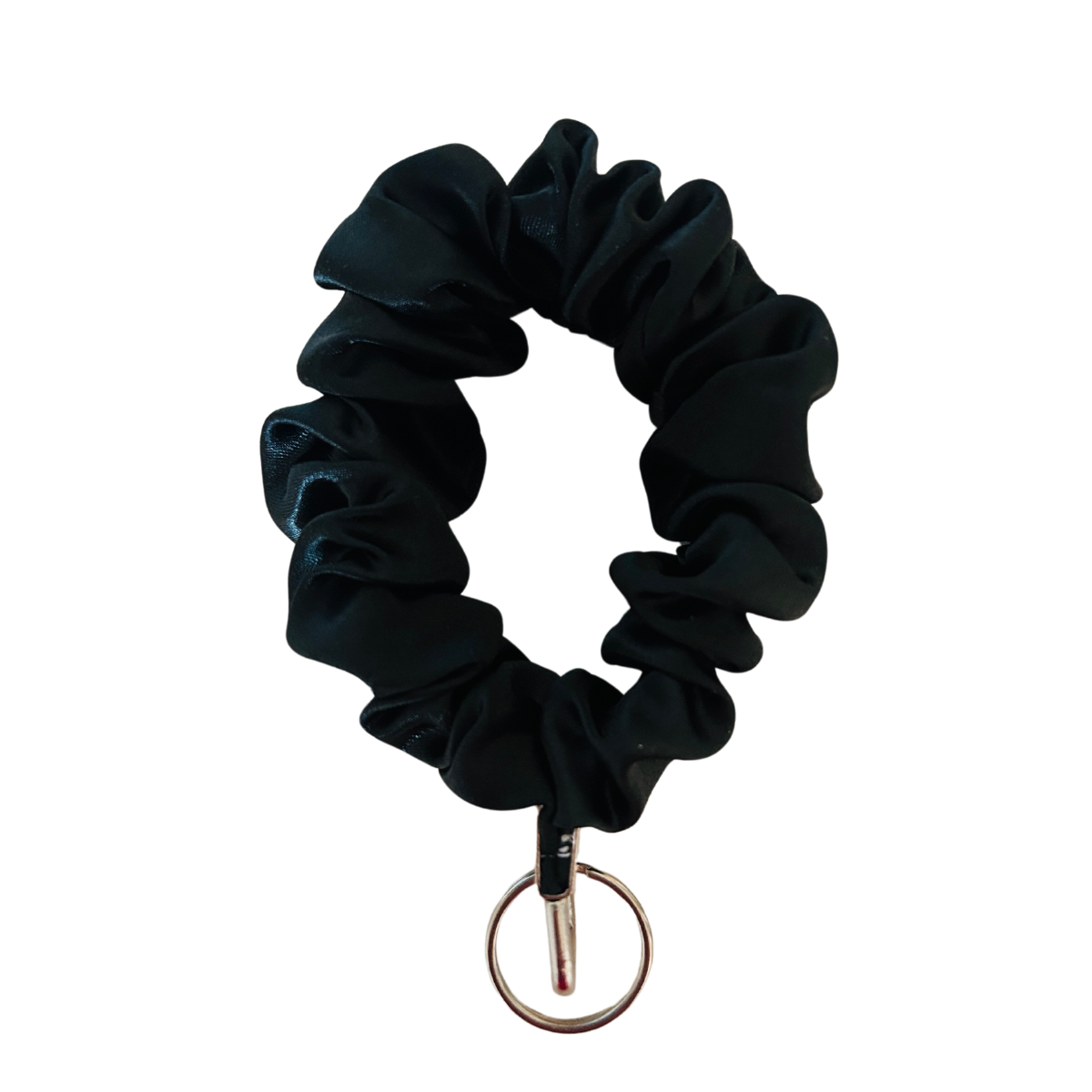 Black Scrunchie Wristlet Keychain