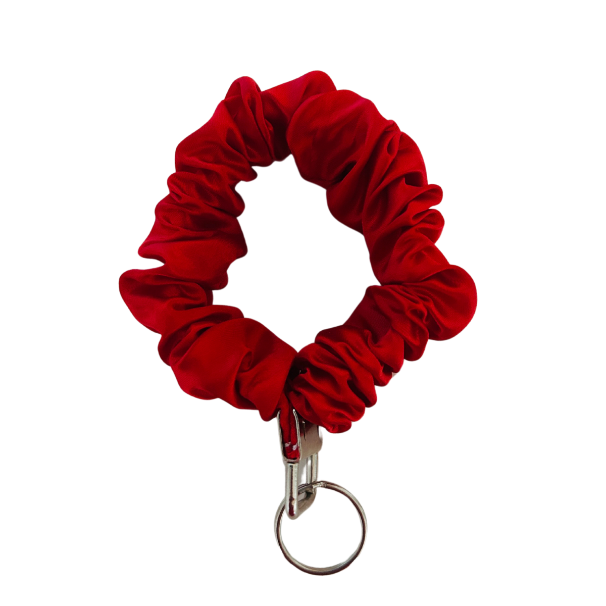 Red Scrunchie Wristlet Keychain